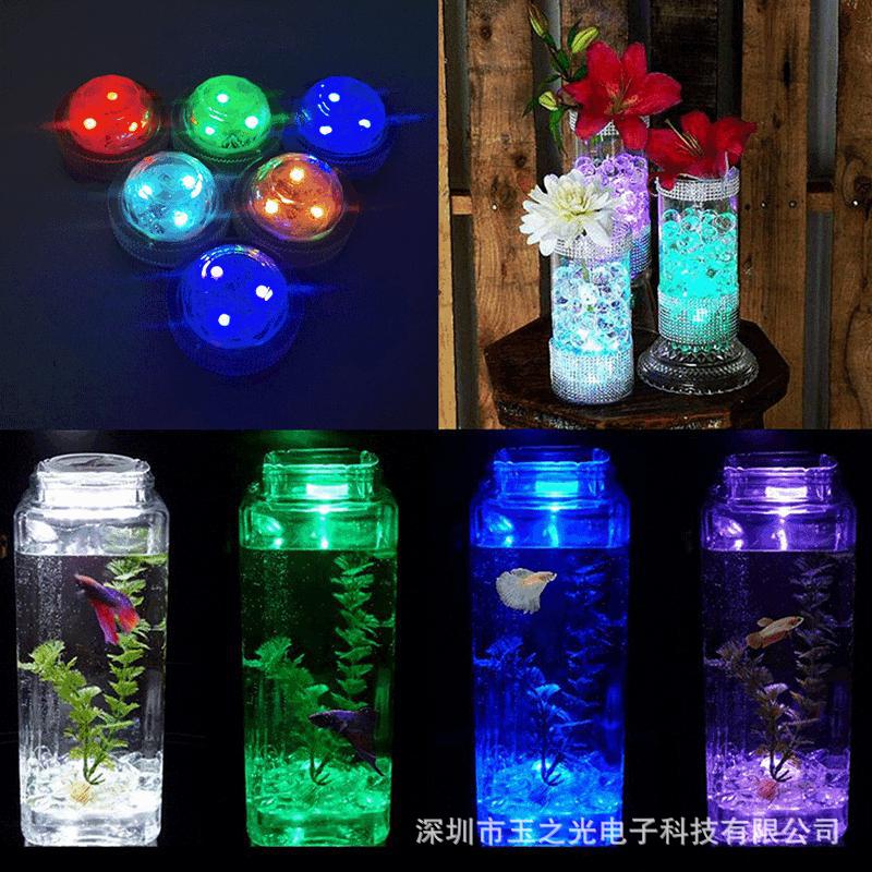 3CM diamond diving light, LED seven-color remote control diamond knob light, timed lighting, bathing color light, vase, floating grass light Application Scenario