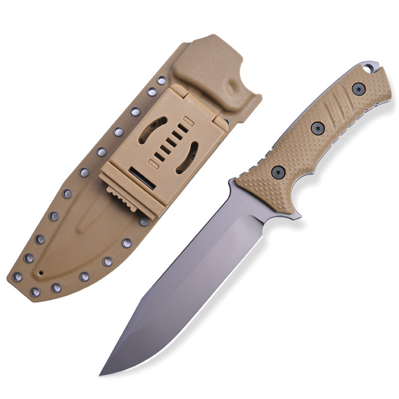 Outdoor survival self-defense tactical knife, portable straight knife, wilderness survival knife, survival knife, one-piece keel, high-hardness straight knife Item Picture