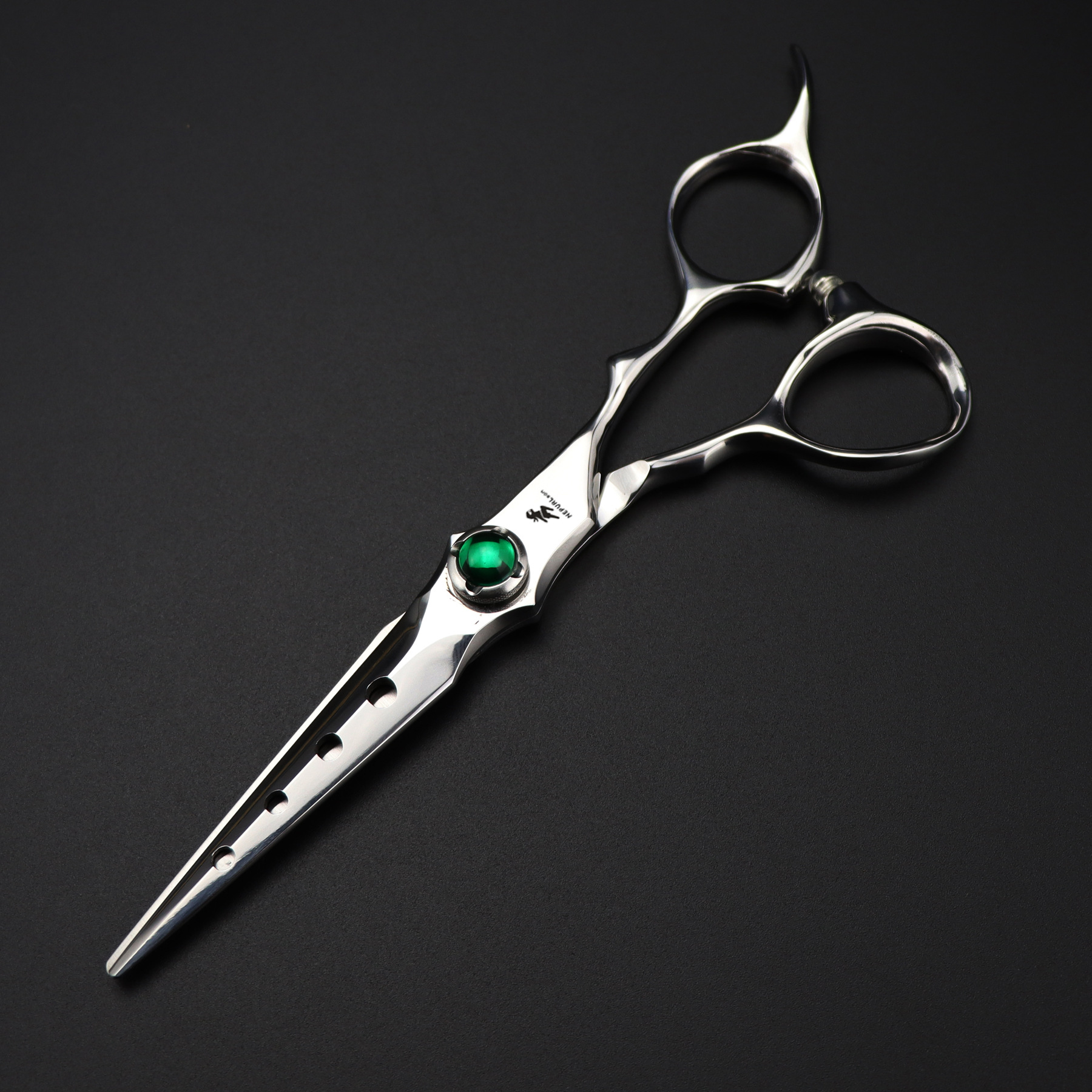 6.0-inch Napson Double Sword Green gemstone hair clipper Straight Cut Teeth clipper 1H undefined