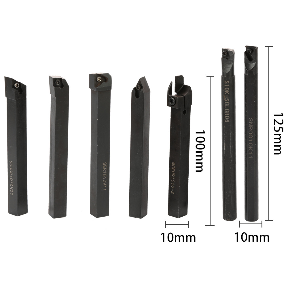7-piece knife handle set: 10mm knife handle with 7 pieces and 7 blades Specification drawing