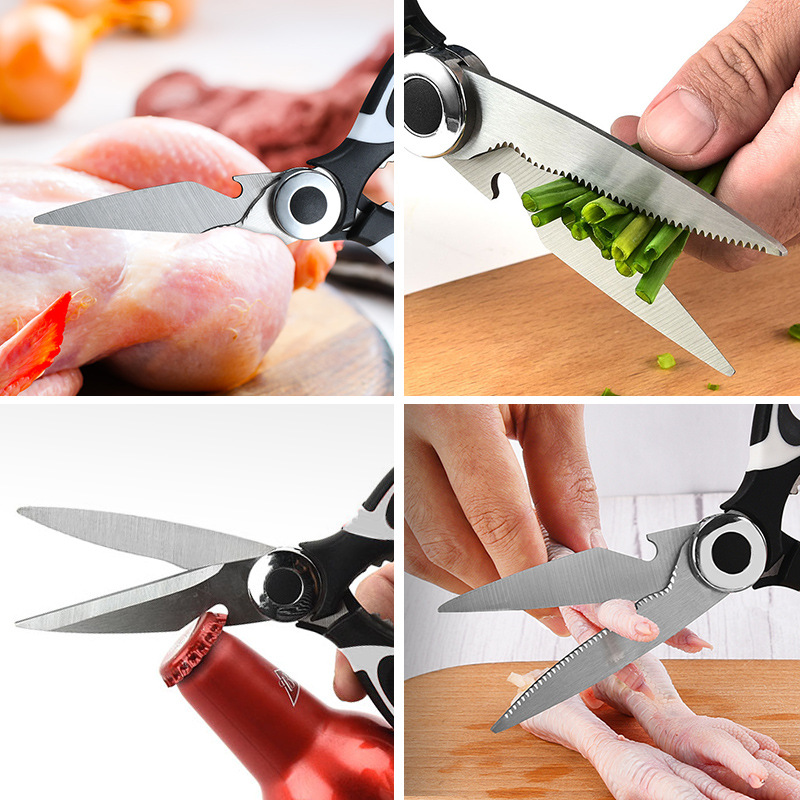 Factory wholesale of seafood scissors, stainless steel multi-functional kitchen scissors sets, shrimp scissors and shrimp thread scissors in stock Specification drawing