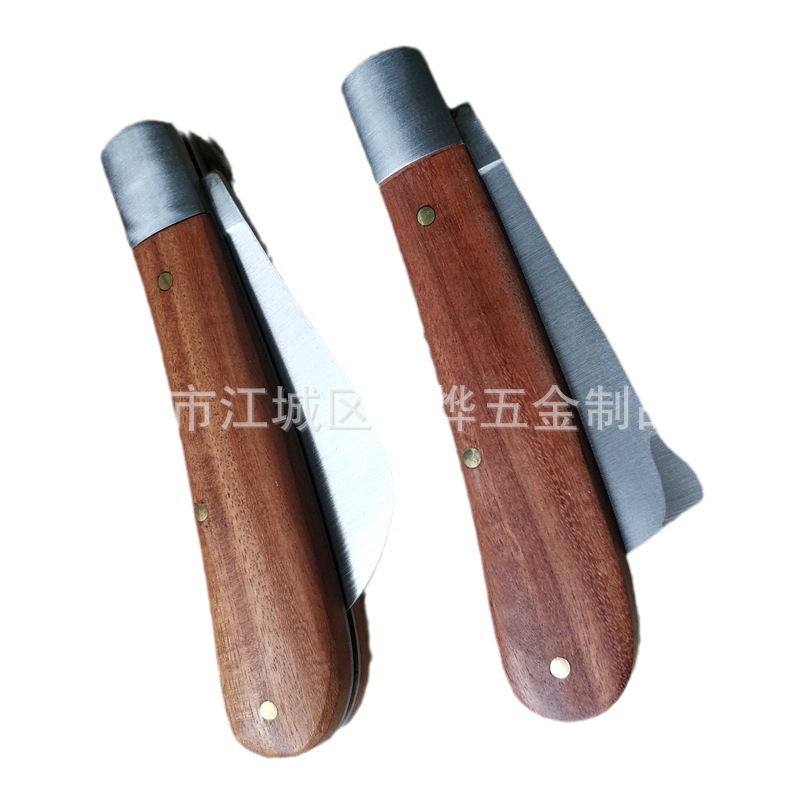 Stainless steel electrician's knife, razor, double-cut electrician's knife, straight-edge electrician's knife, wire stripping and opening knife, pruning small curved knife Item Picture