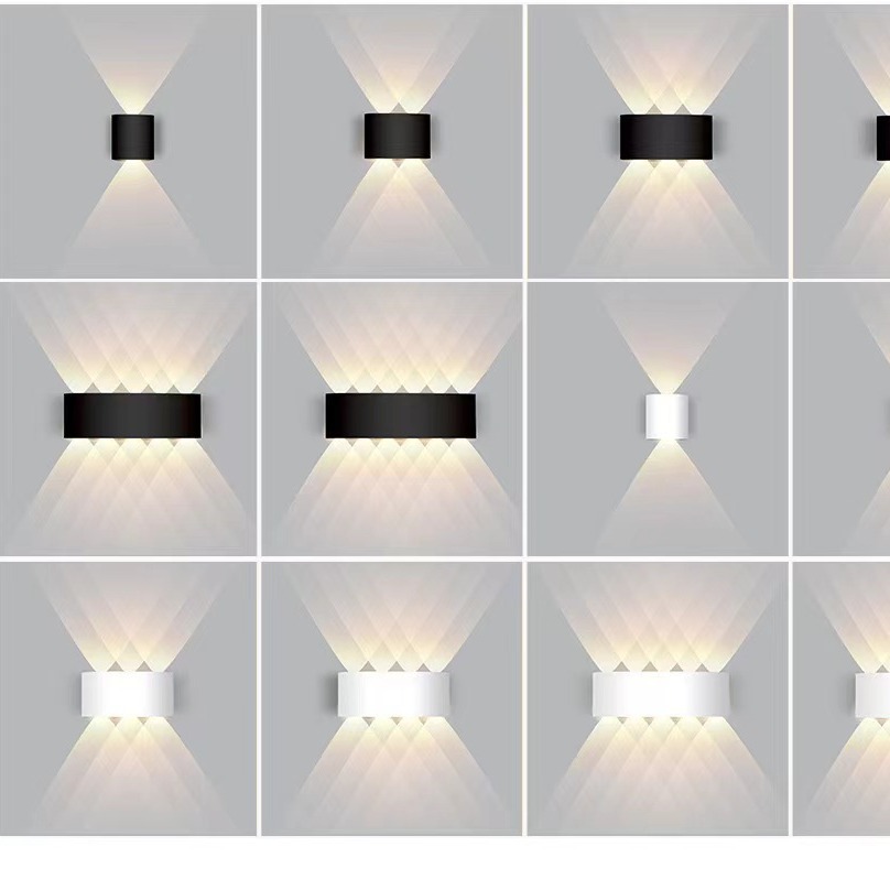 Outdoor simple and creative waterproof LED wall lamps, double-head wall lamps, indoor wall, corridor, balcony up and down luminous spotlights Specification drawing
