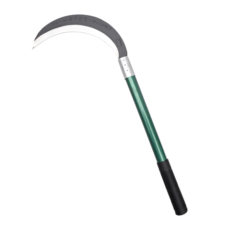 Sharp sickle lawn mower, manganese steel agricultural weeding and fishing, outdoor handle all-steel curved knife, lightweight small sickle Item Picture