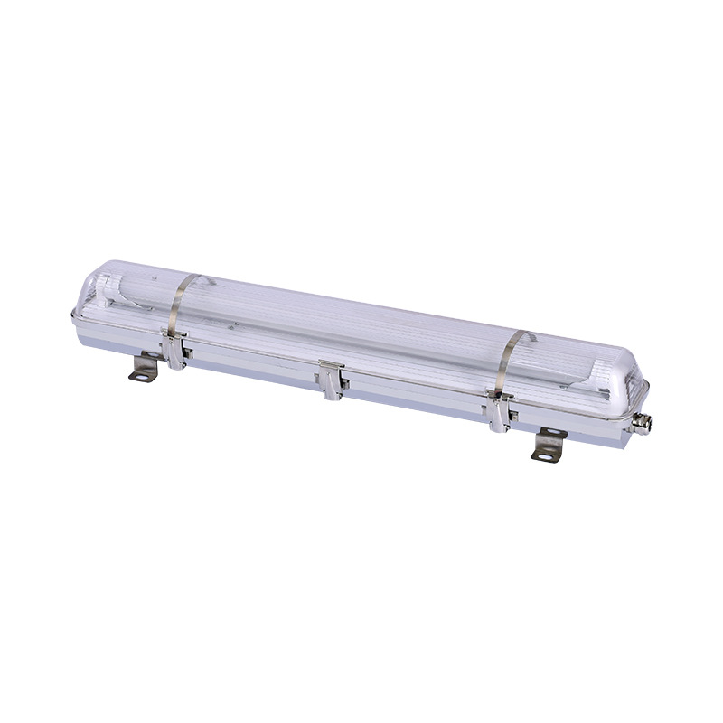 LED stainless steel three-proof lamp bracket T8 double-tube waterproof and rust-proof three-proof lamp shell stainless steel three-proof lamp kit Item Picture
