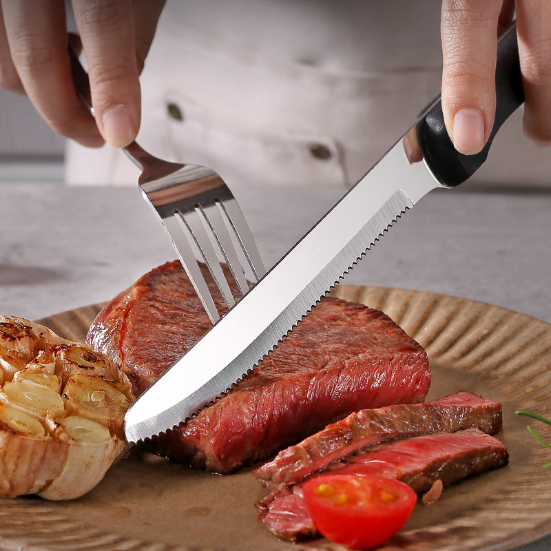 Stainless steel Western restaurant steak knife, POM handle small serrated knife, bread knife, fruit knife, household Application Scenario