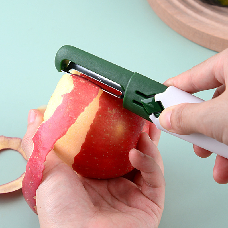 Fruit knife, peeler, two-in-one stainless steel portable fruit knife, multi-functional fruit knife, travel double-headed small knife Specification drawing