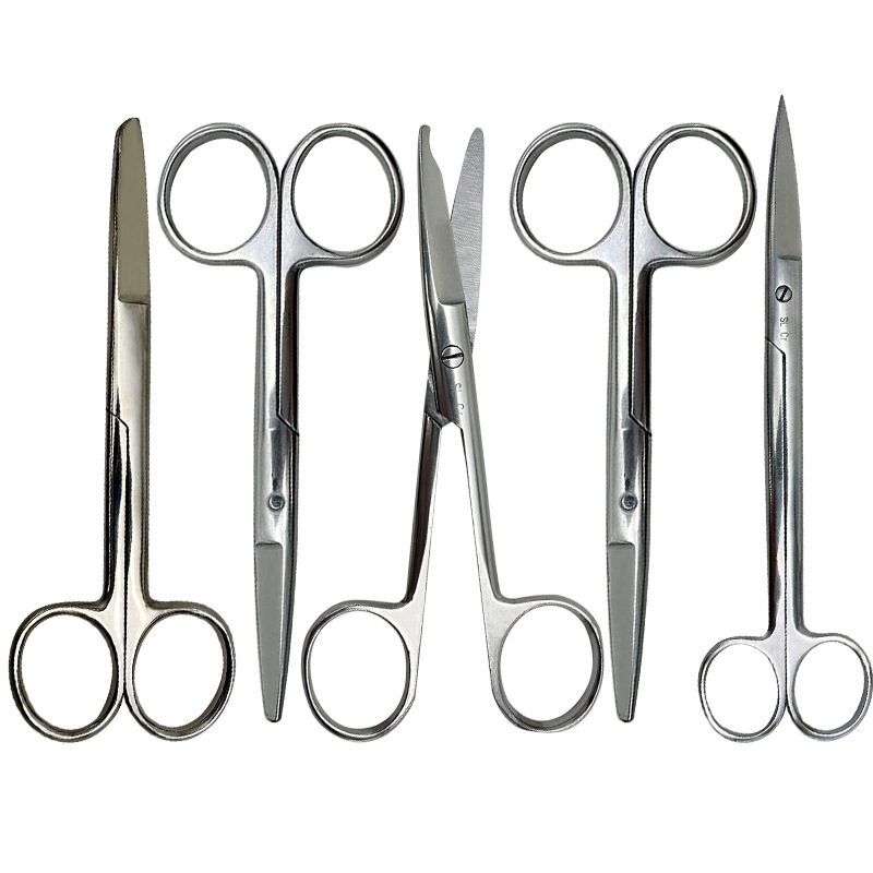 Stainless steel scissors, pet grooming surgery scissors, straight round surgical gauze thread removal scissors, laboratory teaching anatomy scissors Item Picture