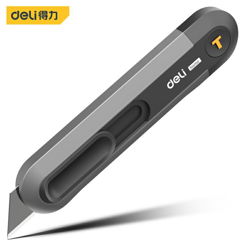 Deli home Series Self-locking plastic-handled utility knife, rebound wallpaper knife, small portable professional unboxing tool knife Item Picture