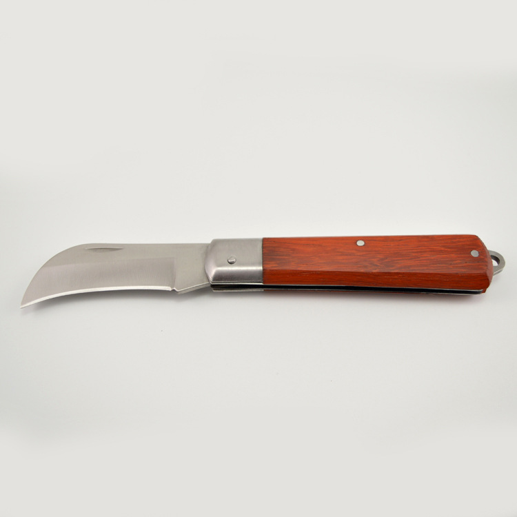 Electrician's knife, grafted knife, curved edge electrician's knife, straight edge electrician's knife, wooden handle electrician's knife, household knife undefined