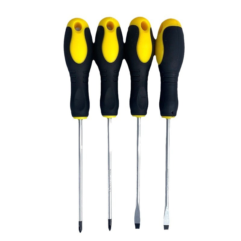 The manufacturer wholesals new types of screwdrivers with rubber-coated anti-slip handles, straight cross strong magnetic 45# steel screwdrivers and screwdrivers Item Picture