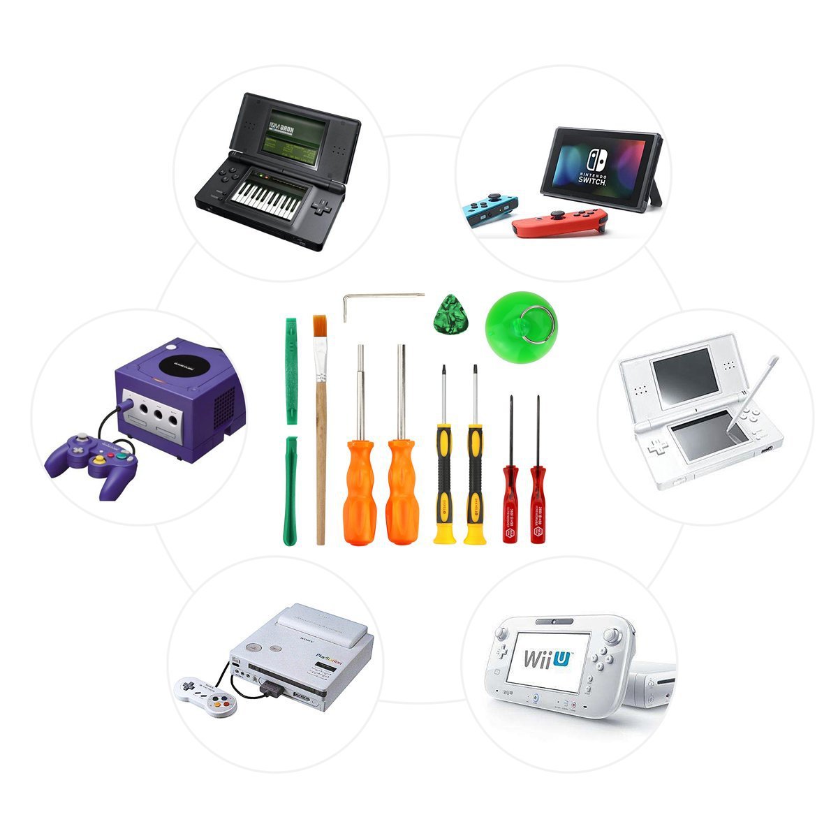 NGC N64 SFC Disassembly + Cartridge Removal Special Screwdriver Set for WII Power Screwdriver Application Scenario