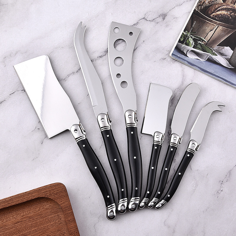 420 stainless steel ABS black plastic handle knife cross-border kitchenware set Butter knife, bread and cheese baking knife full figure
