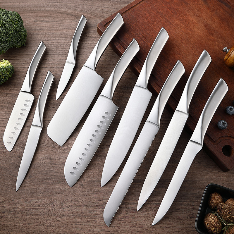 Export all-steel hollow handle knife sets, chef knives, Japanese knives, gift box sets of bread knives, knife sets full figure