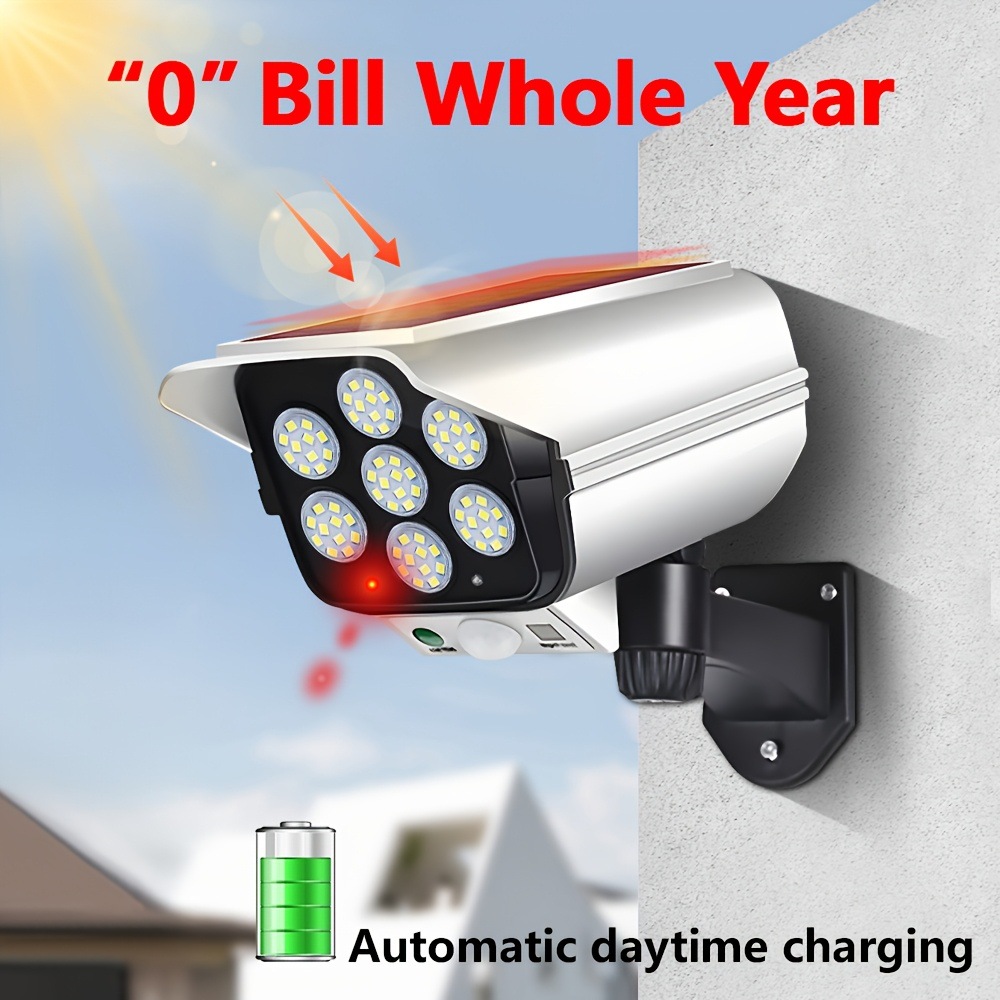 Cross-border solar lighting lamps, outdoor simulation monitoring lamps, camera lamps, automatic sensor garden lamps, waterproof wall lamps Specification drawing