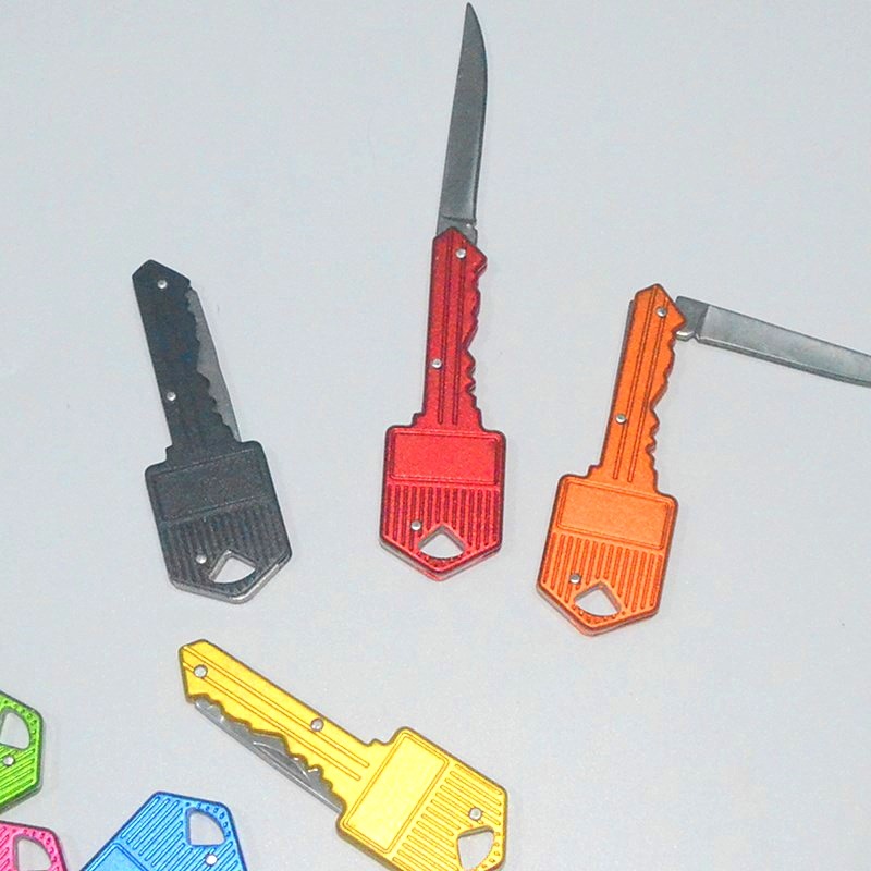 Aluminum alloy key knife, folding knife, mini portable folding knife, outdoor multi-functional fruit knife, stainless steel knife details Picture