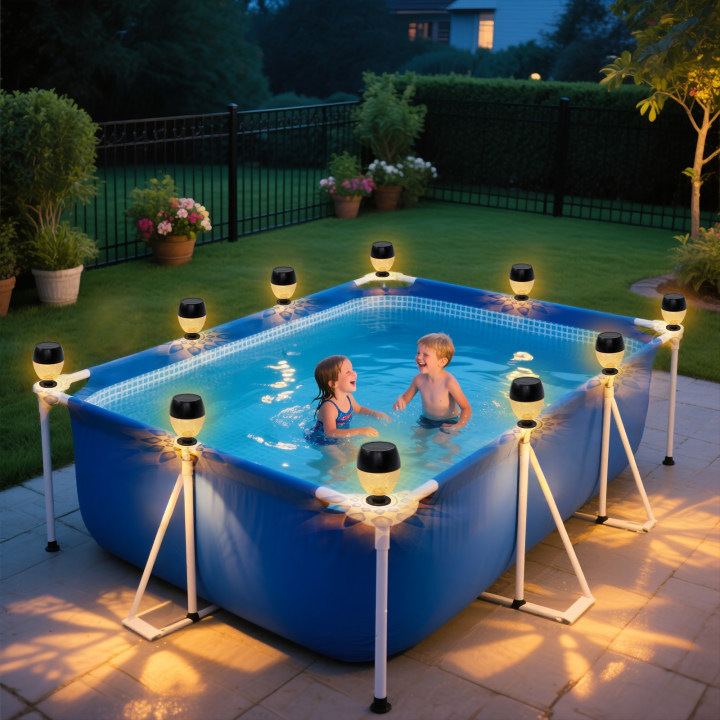 New cross-border solar wall lamp, mobile airbag swimming pool decorative light, automatic lighting at dark courtyard decorative light full figure