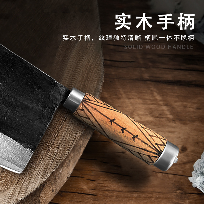Forged heavy-duty bone-chopping knife, butcher bone-chopping knife, thickened bone-chopping knife, chef's commercial handcrafted knife details Picture