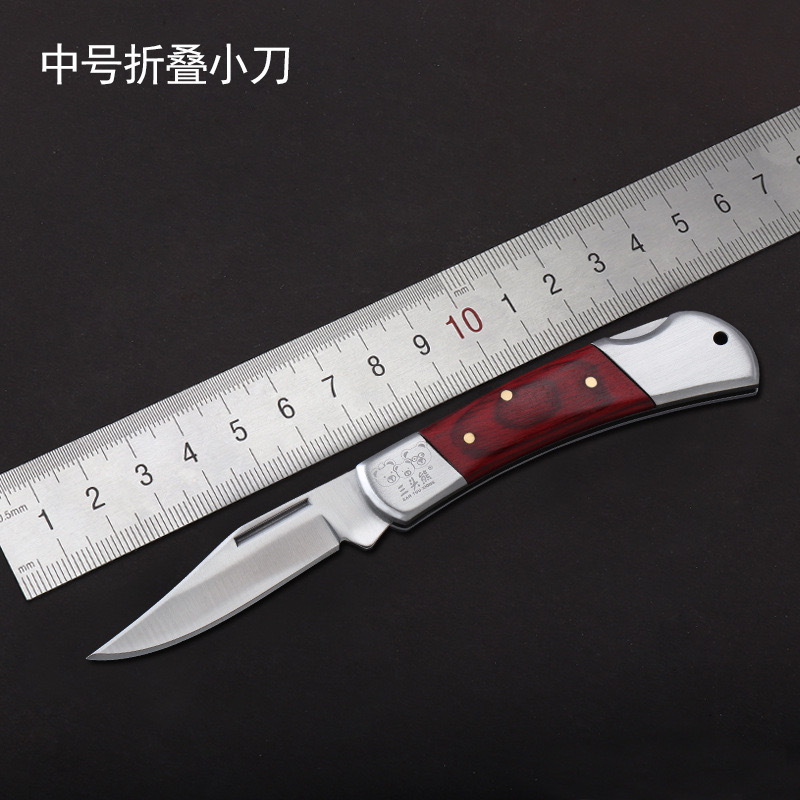 Portable stainless steel mini multi-functional outdoor folding knife, fruit knife, semi-automatic camping knife for unpacking parcels undefined
