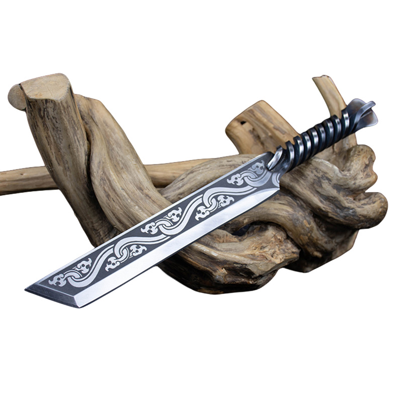 Longquan Xiake Tang kitchen knife, a high-carbon stainless steel forged cooking knife with a twisted handle, a raw fish knife, and a premium bone-removing knife Item Picture