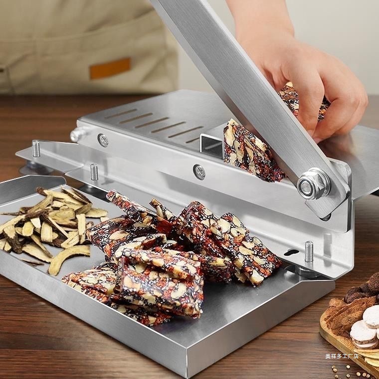 Stainless steel meat slicer, household guillotine knife, commercial medicinal material stainless steel wonder tool full figure