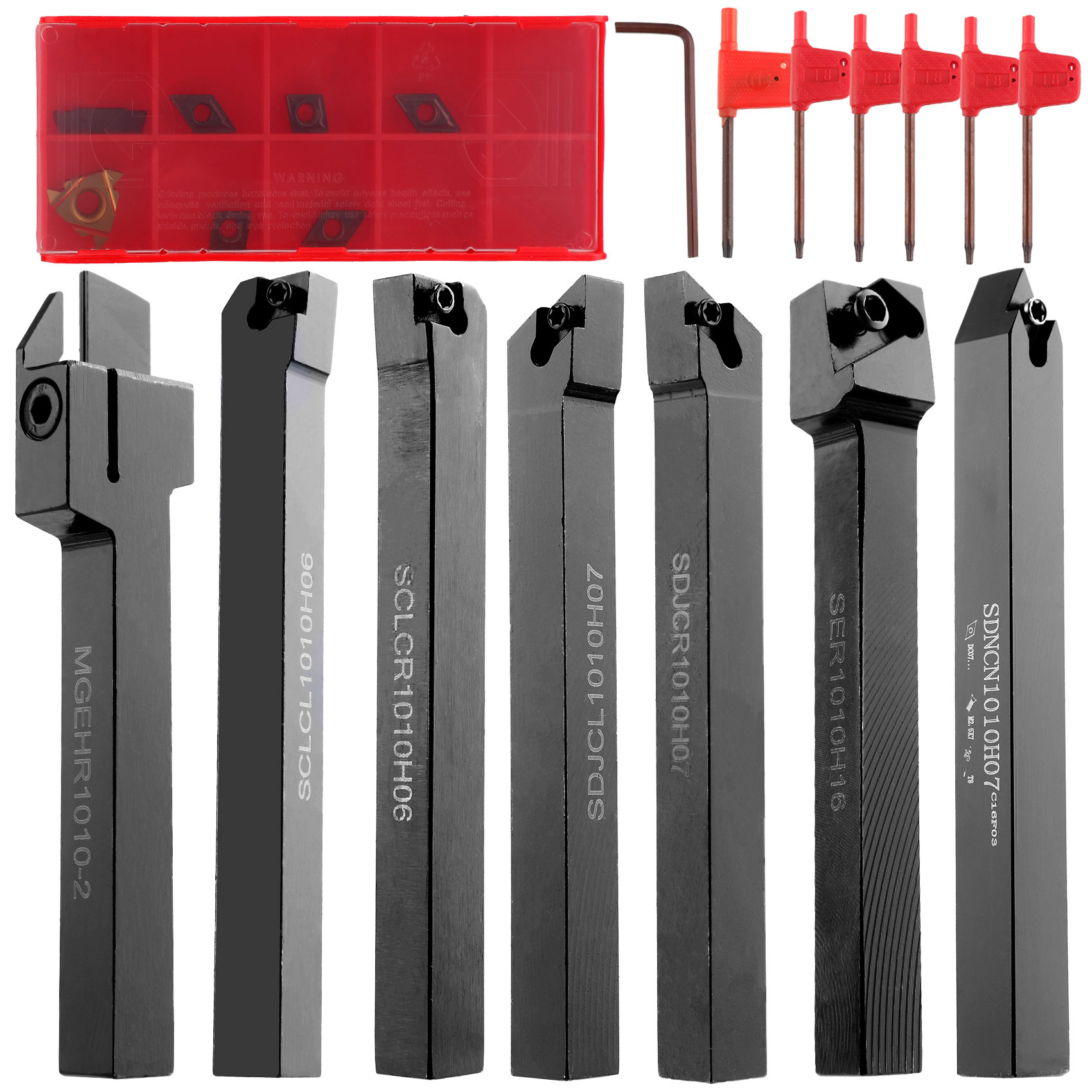 Cross-border in-stock 7-piece knife holder set, 10mm knife holder 7 pieces MGEHR1010-2 SER1010H11+7 blades undefined