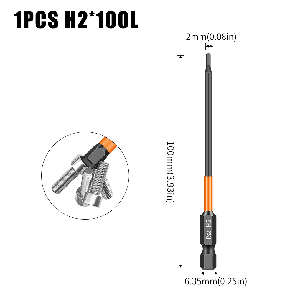 H Single-head retractable head Hexagon socket pneumatic screw screwdriver S2 Strong magnetic black phosphorus hexagon socket nozzle set 50L undefined