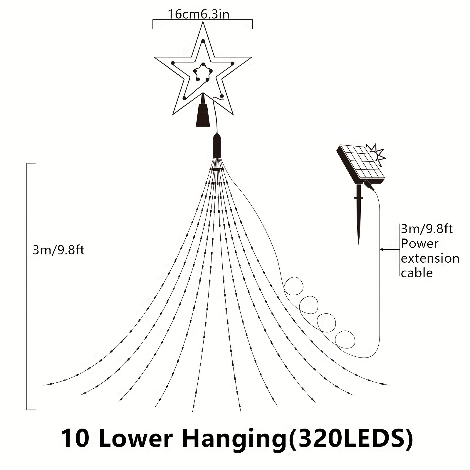 Outdoor Solar Christmas Cone Tree Lights, 320LED Christmas Application Scenario