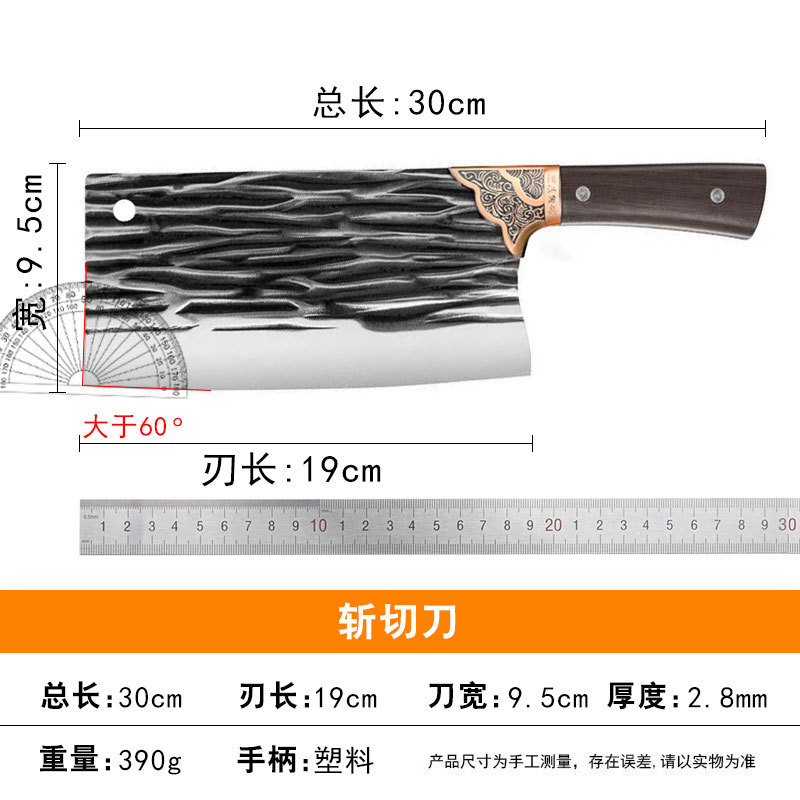 Factory direct sales, pure hand-forged kitchen knives, household street food knives, slicing, meat cutting, and street food Application Scenario