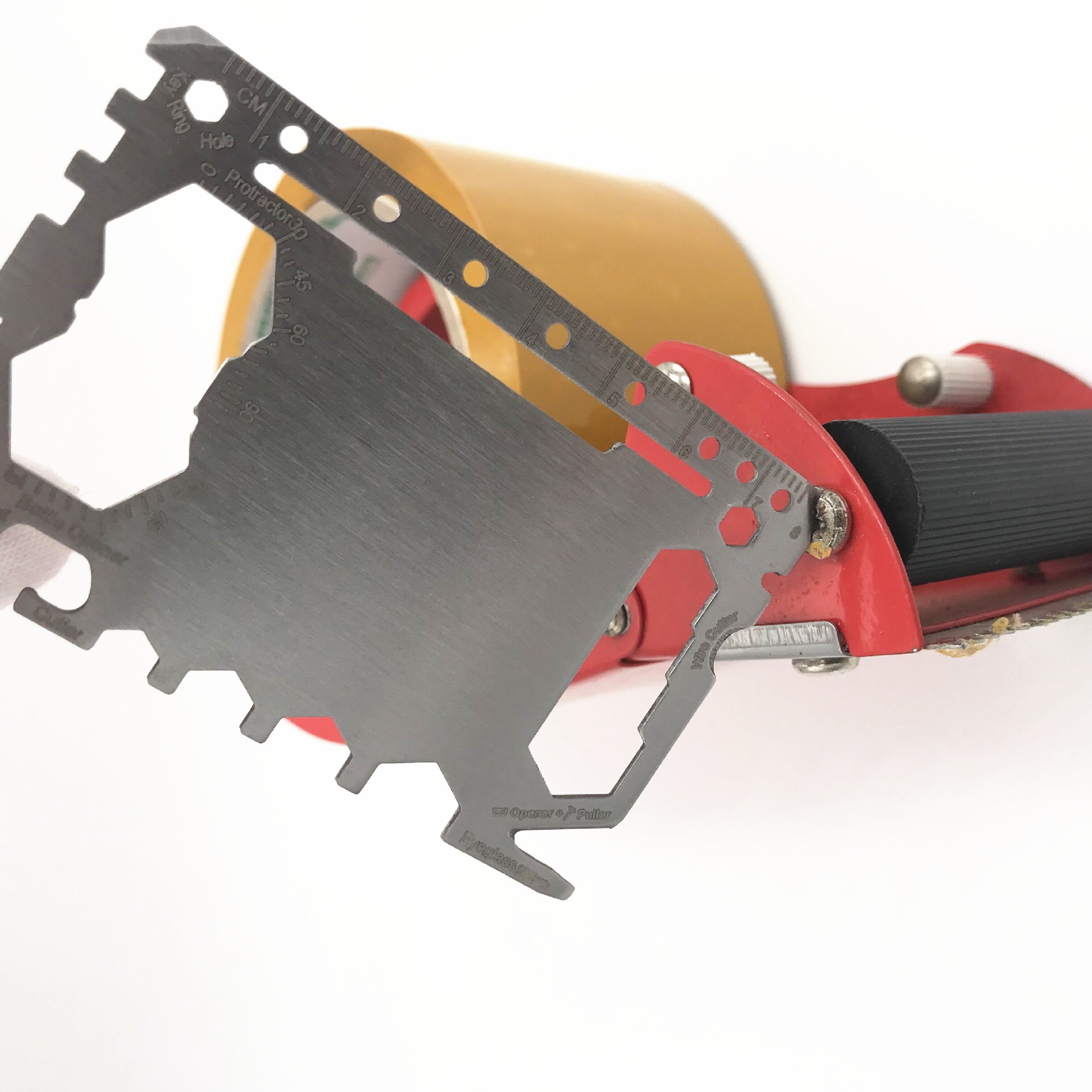 Manufacturers wholesale outdoor camping stainless steel multi-functional laser printing tool knife cards details Picture