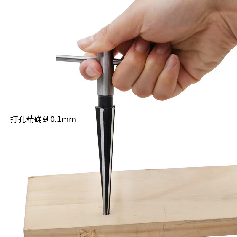 Cross-border hand reamers, stainless steel woodworking type machine conical reamers, T-shaped hole reamers 3-13mm in stock Application Scenario
