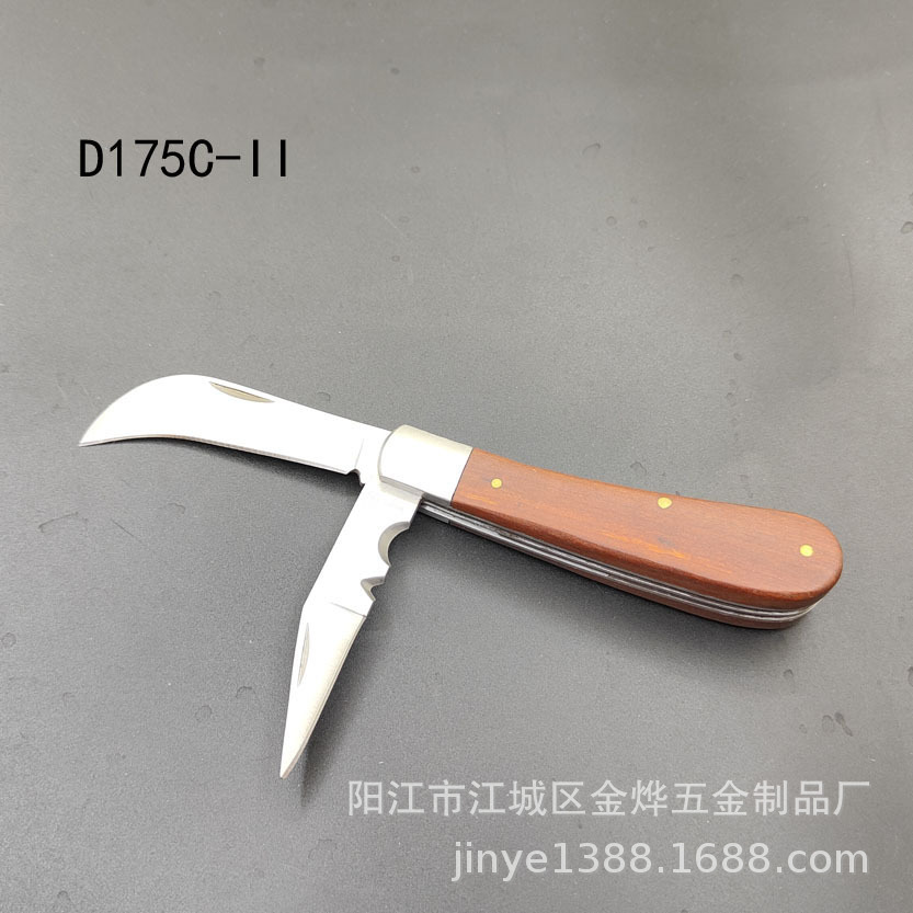Stainless steel electrician's knife, razor, double-cut electrician's knife, straight-edge electrician's knife, wire stripping and opening knife, pruning small curved knife undefined