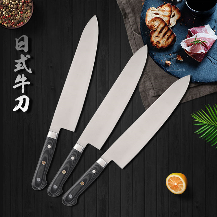 Three hot-selling cooking knife sets made of powder steel, including ox knives, Western food knives, sushi knives, fruit knives and chef knives details Picture