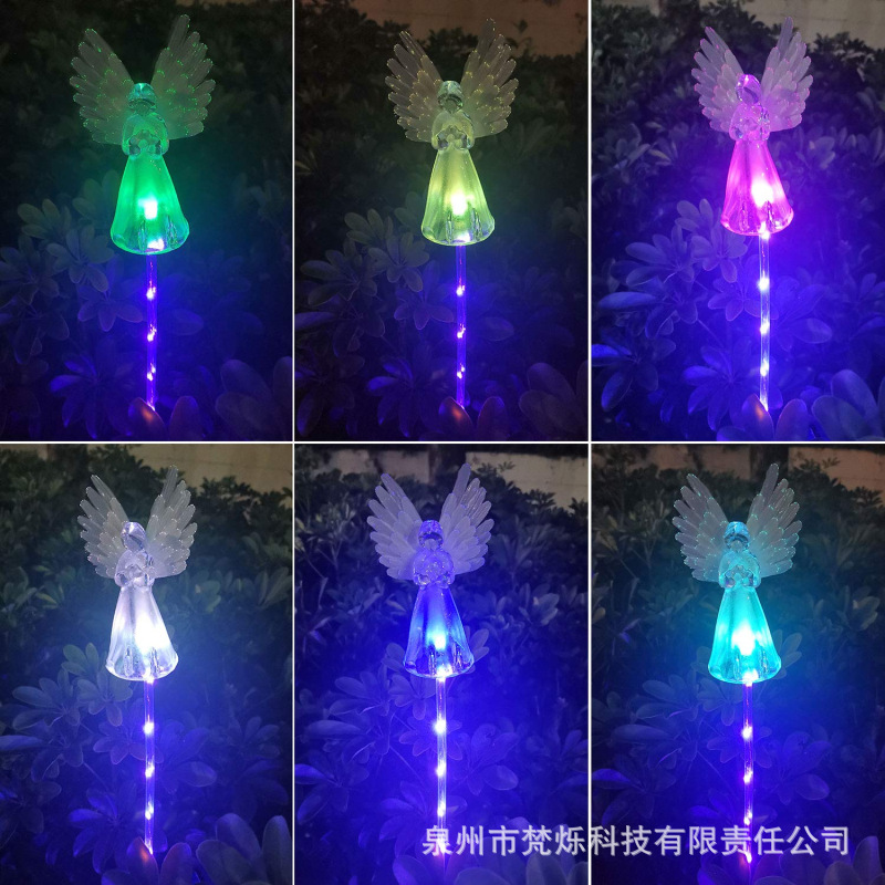 Solar led ground socket lights, fiber optic angel solar lights, lawn lights, lighting fixtures, outdoor landscape lights, cross-border Specification drawing