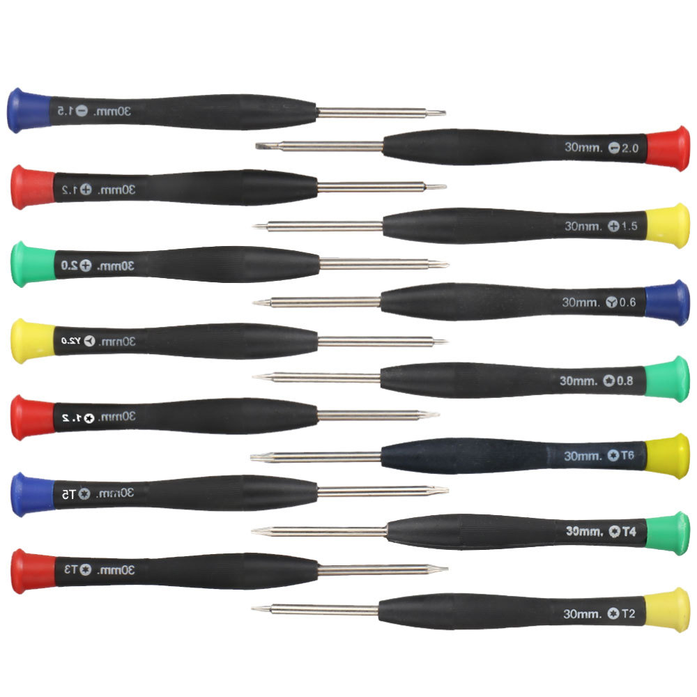 Mobile phone disassembly, clock disassembly and repair tools, cross-shaped screws, screwdrivers, taper handles, screwdriver heads, screwdrivers full figure