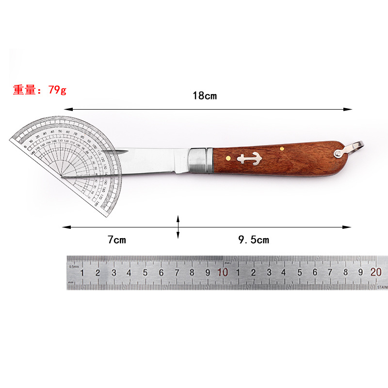 Traditional electrician's knife, non-insulated wire stripping knife, stainless steel sharp folding knife, wooden handle steel head grafting knife, cable knife Application Scenario