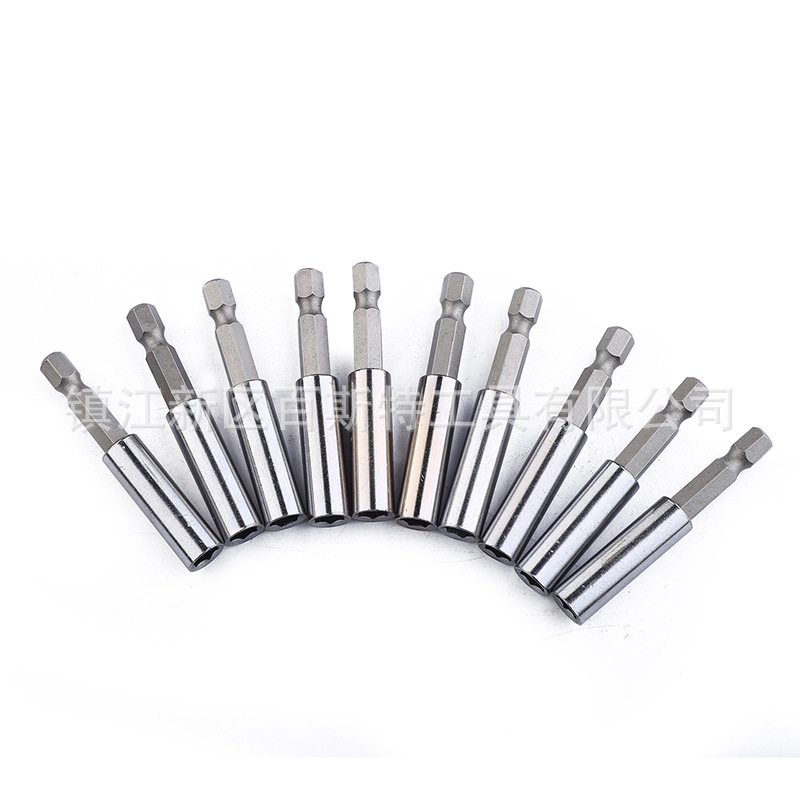 Hexagonal head connection rod, 60mm long, 10-piece single strong magnetic connection rod, chromium-vanadium steel screwdriver rod undefined