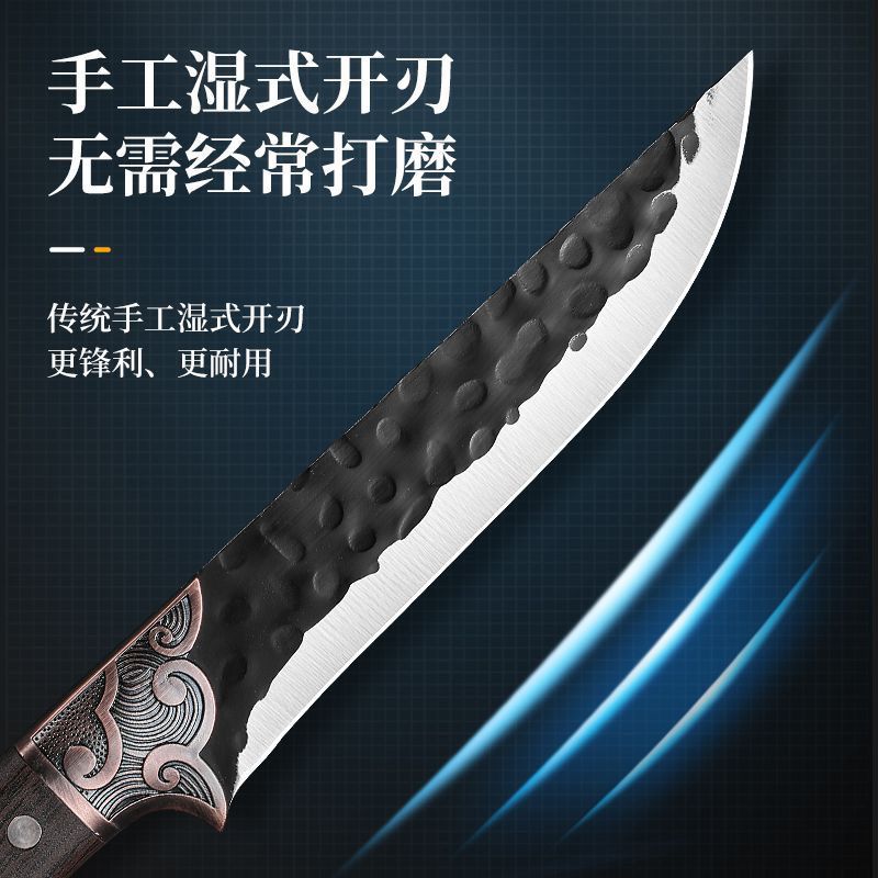 In Yangjiang, we offer a street stall with sharp slaughterhouse knives for bone removal, pig and sheep slaughtering, and small kitchen knives for meat cutting, which are very fast details Picture