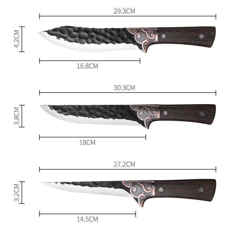 In Yangjiang, we offer a street stall with sharp slaughterhouse knives for bone removal, pig and sheep slaughtering, and small kitchen knives for meat cutting, which are very fast Item Picture