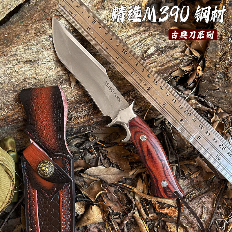 Pojiang M390 outdoor one-piece steel high-hardness sharp straight knife Fruit knife portable self-defense camping knife durable details Picture