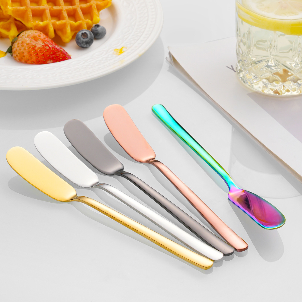 304 stainless steel butter knife, Korean long-handled jam and butter spatula, Western tableware cheese knife, cream piping knife factory details Picture