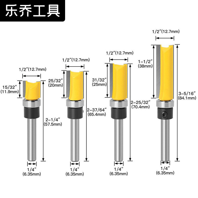 Leqiao Tools, profiling bearing trimming knives, woodworking milling cutters, double-edge bearing straight knife milling cutters, engraving machines Application Scenario