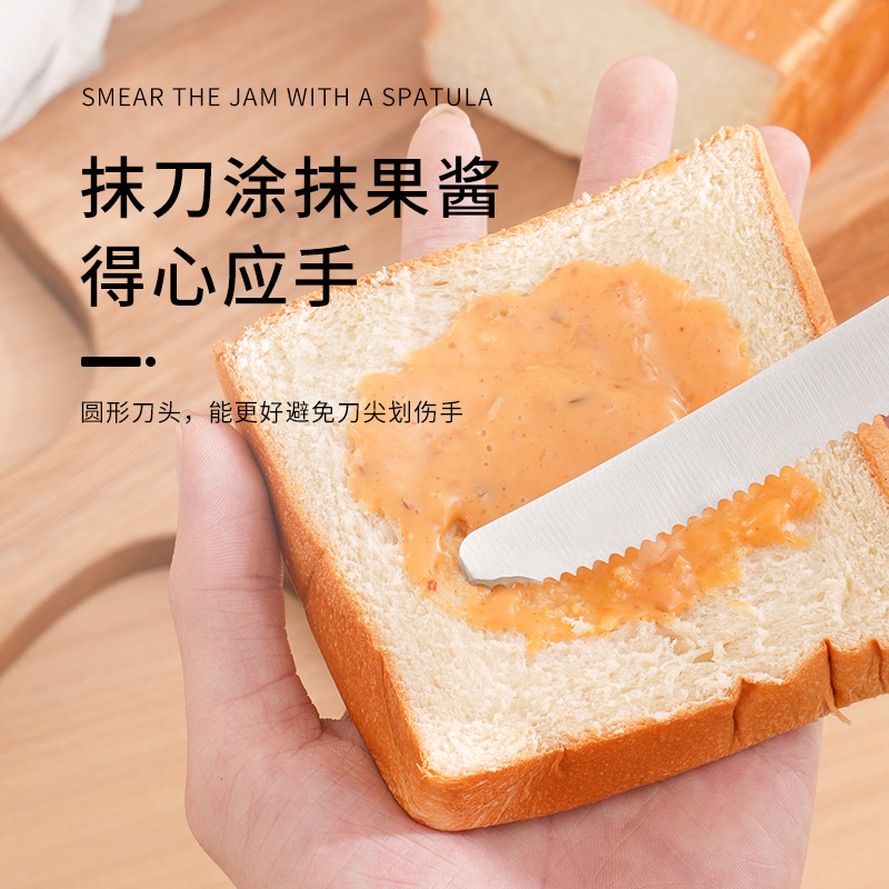 Yangjiang's in-stock steak knives, stainless steel round-head knives, bread knives, steak knives, Western-style knives, steak and pork chop knives, serrated knives Application Scenario