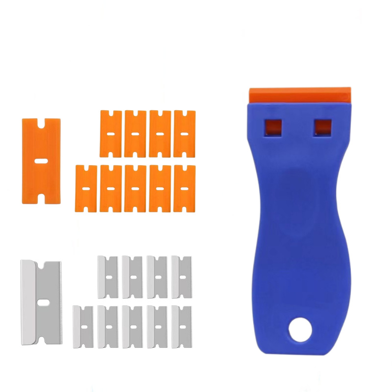 Car film and glue removal small scraper, tile grouting, floor cleaning, stainless steel scraper, screen metal blade tool full figure