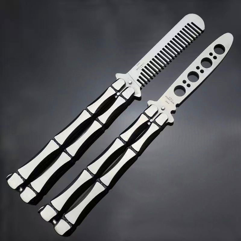 American butterfly bamboo joint training knife swing bearing maintenance-free butterfly knife practice tool, unsharpened, 1 piece on delivery details Picture