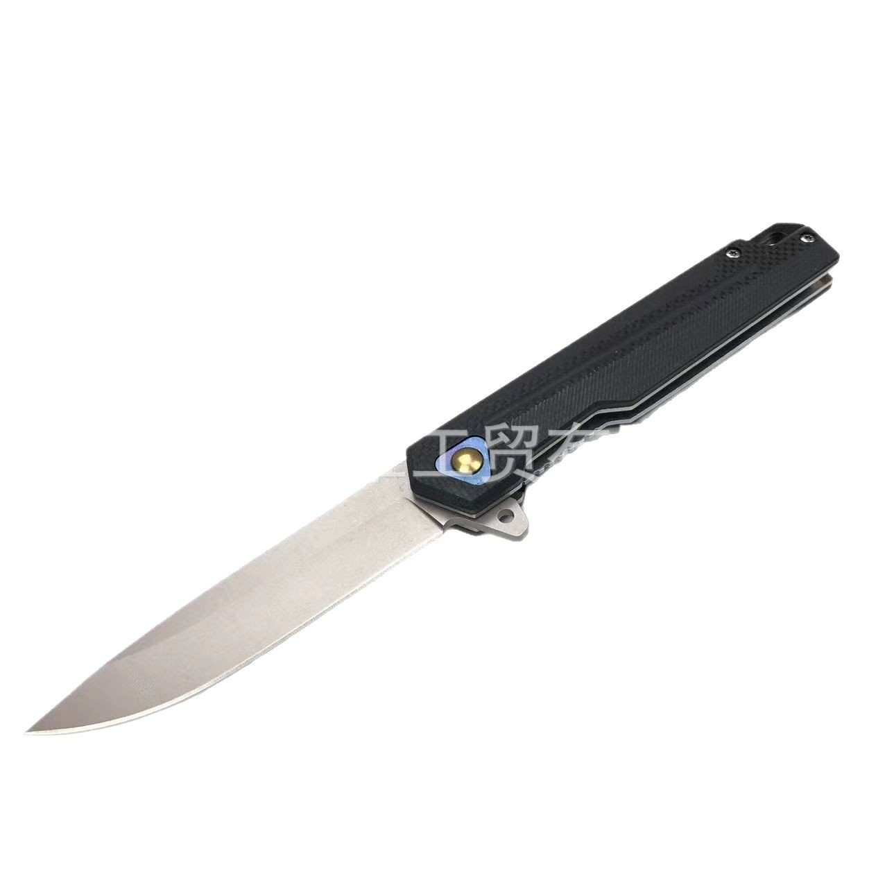 Outdoor knife, camping sharp pocket knife G10 handle, high-quality stainless steel bearing folding knife, camping fruit knife Item Picture