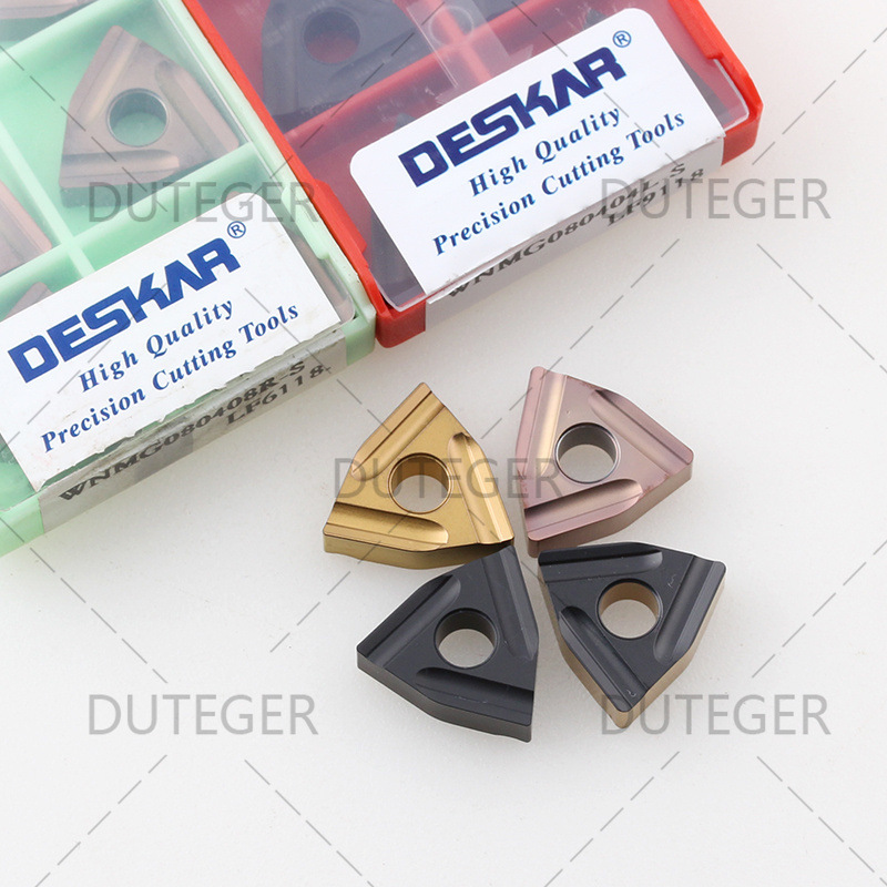 DESKAR Desca peach-shaped grooving cylindrical turning tool WNMG080404R-S LF9018 steel part stainless steel Specification drawing