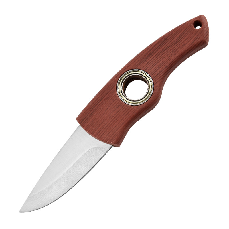 Bearing rotating knife, stainless steel mini outdoor survival knife, portable sharp picnic knife for home use, fruit express knife Item Picture