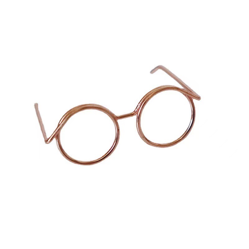 Doll mini glasses, 3-4-5 cm, small accessory glasses, plush toys, cat accessories, metal glasses frames Item Picture