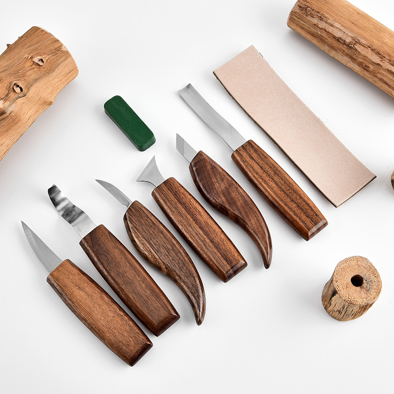 Engraving knife, square-handled wood carving knife set, scoop, chisel, all-purpose detail knife, hand wood carving tool, wood engraving knife full figure